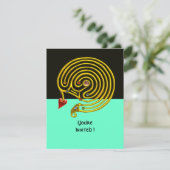 HYPER LABYRINTH rsvp, zwart en blauw Kaart (Staand voorkant)