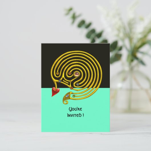 HYPER LABYRINTH rsvp, zwart en blauw Kaart (Staand voorkant)