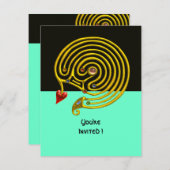 HYPER LABYRINTH rsvp, zwart en blauw Kaart (Voorkant / Achterkant)