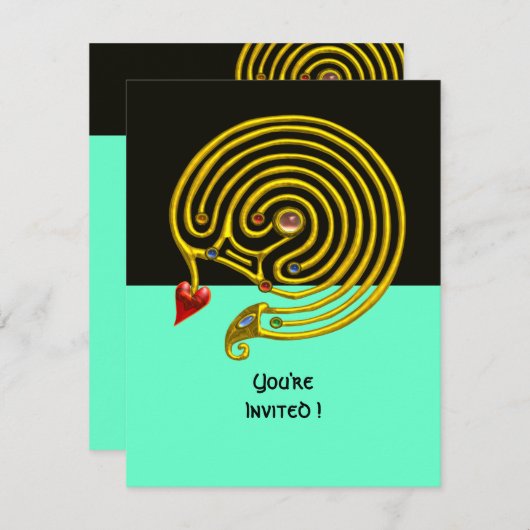 HYPER LABYRINTH rsvp, zwart en blauw Kaart (Voorkant / Achterkant)