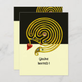 HYPER LABYRINTH rsvp, zwart en wit Kaart (Voorkant / Achterkant)