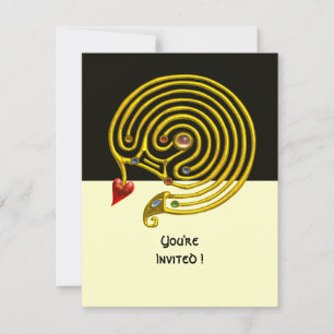 HYPER LABYRINTH rsvp, zwart en wit Kaart