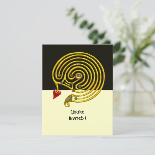 HYPER LABYRINTH rsvp, zwart-wit Kaart (Staand voorkant)