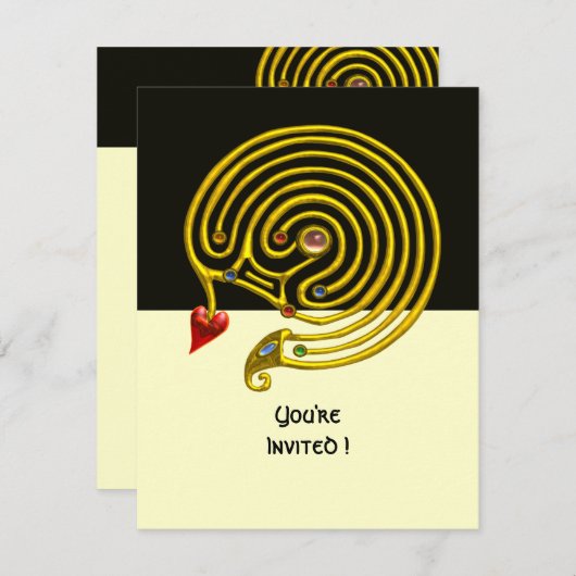 HYPER LABYRINTH rsvp, zwart-wit Kaart (Voorkant / Achterkant)