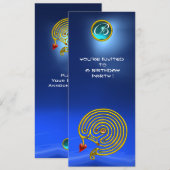 HYPER LABYRINTH ,Saffier helder geel blauw Kaart (Voorkant / Achterkant)