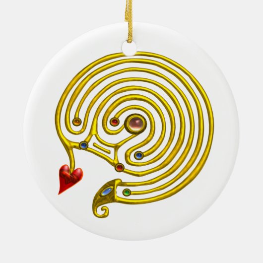 HYPER LABYRINTH White Keramisch Ornament (Achterkant)