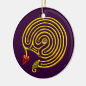 HYPER LABYRINTH wit en paars Keramisch Ornament (Links)