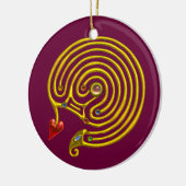 HYPER LABYRINTH wit en rood Keramisch Ornament (Links)