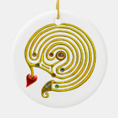 HYPER LABYRINTH wit en rood Keramisch Ornament (Achterkant)