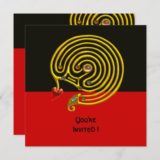 HYPER LABYRINTH, zwart en rood Kaart (Voorkant / Achterkant)