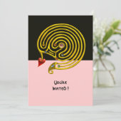 HYPER LABYRINTH , zwart en roze Kaart (Staand voorkant)