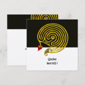 HYPER LABYRINTH zwart en wit, rood, goud metaalgla Kaart (Voorkant / Achterkant)