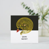 HYPER LABYRINTH zwart en wit, rood, goud metaalgla Kaart (Staand voorkant)