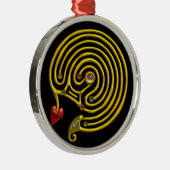 HYPER LABYRINTH zwart Metalen Ornament (Rechts)