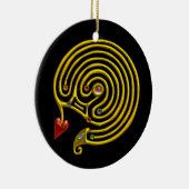 HYPER LABYRINTH zwart-wit Keramisch Ornament (Rechts)