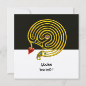 HYPER LABYRINTH zwart-wit, rood, goudmetaal Kaart (Voorkant)