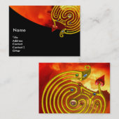 HYPER LABYRINTH, zwarte rode gele wolken Visitekaartje (Voorkant / Achterkant)