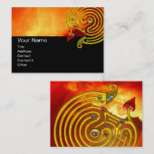 HYPER LABYRINTH, zwarte rode gele wolken Visitekaartje (Voorkant / Achterkant)