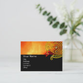 HYPER LABYRINTH, zwarte rode gele wolken Visitekaartje (Staand voorkant)