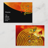 HYPER LABYRINTH, zwarte rode gele wolken Visitekaartje (Voorkant / Achterkant)