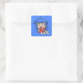 Hyper Lol Meme Cartoonish Vierkante Sticker (Tas)