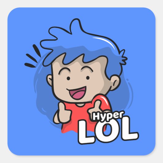 Hyper Lol Meme Cartoonish Vierkante Sticker (Voorkant)