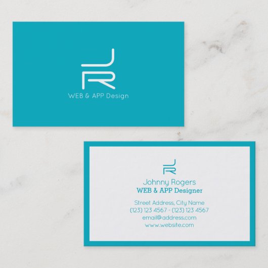 Hyper minimale abstracte initialen logo visitekaartje (Voorkant / Achterkant)