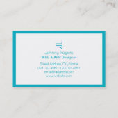 Hyper minimale abstracte initialen logo visitekaartje (Achterkant)