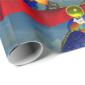 HYPER PAPEGAAIEN / BLAUWE ARA MET RODE LINTEN CADEAUPAPIER (Rol Hoek)