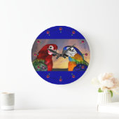 HYPER PAPEGAAIEN / RODE EN BLAUWE ARA GROTE KLOK (Huis)