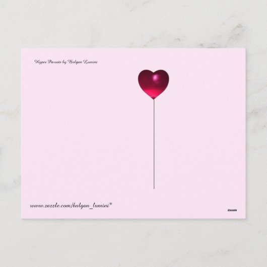 HYPER PAPEGAAIEN, ROODBLAUWE MACAWS Valentijnsdag Feestdagenkaart (Achterkant)