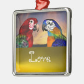 HYPER PARROTS / BLAUW EN RED ARA Topaz Love Metalen Ornament (Links)