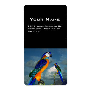 HYPER PARROTS/BLAUWE ARA ETIKET