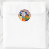 HYPER PARROTS/BLAUWE ARA RONDE STICKER (Tas)