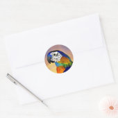 HYPER PARROTS/BLAUWE ARA RONDE STICKER (Envelop)