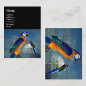 HYPER PARROTS/BLAUWE ARA VISITEKAARTJE (Voorkant / Achterkant)