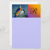HYPER PARROTS/BLUE ARA MONOGRAM BRIEFPAPIER (Voorkant / Achterkant)