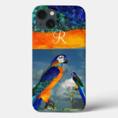 HYPER PARROTS/BLUE ARA MONOGRAM Case-Mate iPhone CASE (Achterkant)