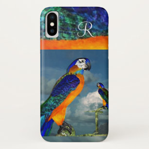 HYPER PARROTS/BLUE ARA MONOGRAM iPhone X HOESJE