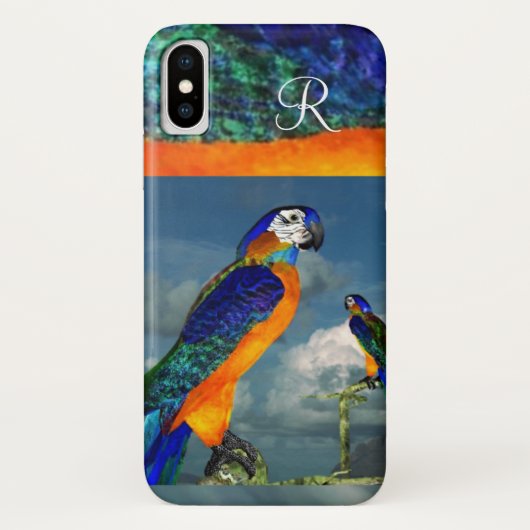 HYPER PARROTS/BLUE ARA MONOGRAM Case-Mate iPhone CASE (Achterkant)