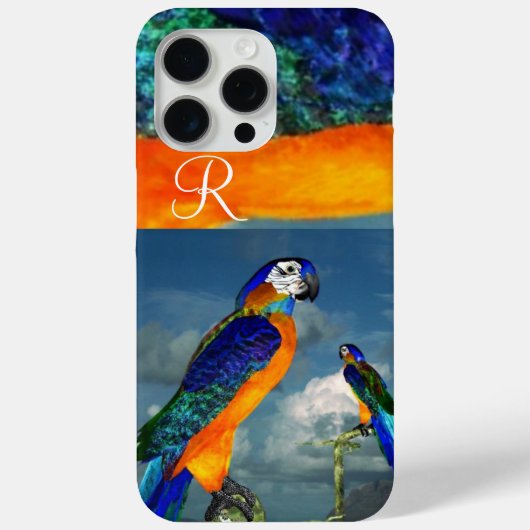HYPER PARROTS/BLUE ARA MONOGRAM Case-Mate iPhone CASE (Achterkant)
