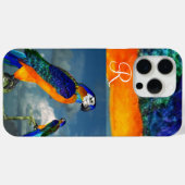 HYPER PARROTS/BLUE ARA MONOGRAM Case-Mate iPhone CASE (Achterkant (horizontaal))