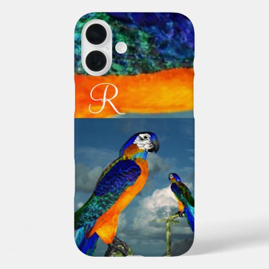 HYPER PARROTS/BLUE ARA MONOGRAM Case-Mate iPhone CASE (Achterkant)
