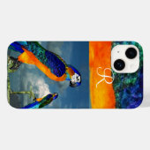 HYPER PARROTS/BLUE ARA MONOGRAM Case-Mate iPhone CASE (Achterkant (horizontaal))