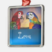 HYPER PARROTS/BLUE EN RED ARA Sapphire Love Metalen Ornament (Links)