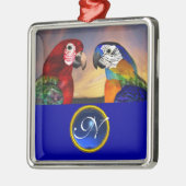 HYPER PARROTS BLUE SAPPHIRE GEM MONOGRAM Love Metalen Ornament (Links)