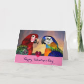 HYPER PARROTS RED, BLUE MACAWS Valentijnsdag Love Feestdagen Kaart (Voorkant)