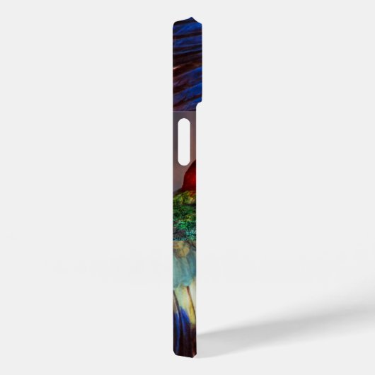 HYPER PARROTS/RED EN BLAUWE ARA GEMSTONE MONOGRAM Case-Mate iPhone CASE (Achterkant / Rechts)