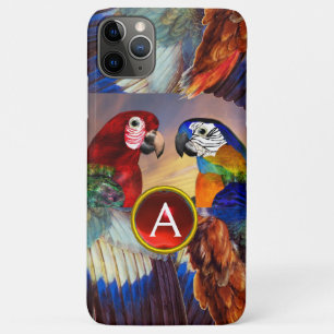 HYPER PARROTS/RED EN BLAUWE ARA GEMSTONE MONOGRAM iPhone 11 PRO MAX HOESJE