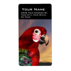 HYPER PARROTS/RODE ARA ETIKET